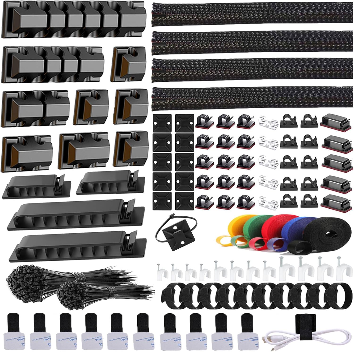 Desk Cable Clip - 327 PCS Cable Management Kit -