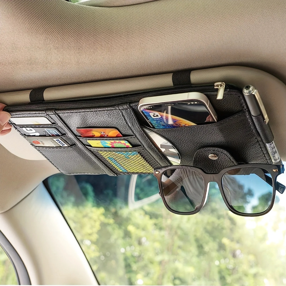 Tech Accessories Bag - Car Sun Visor Organizer Multi-Pocket Auto