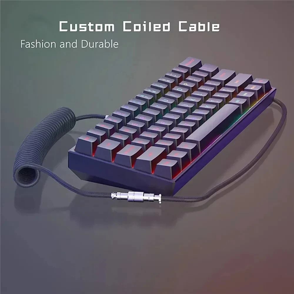 Tech Desktop Accessories - Aviator Coiled Keyboard Cable, Type-C USB