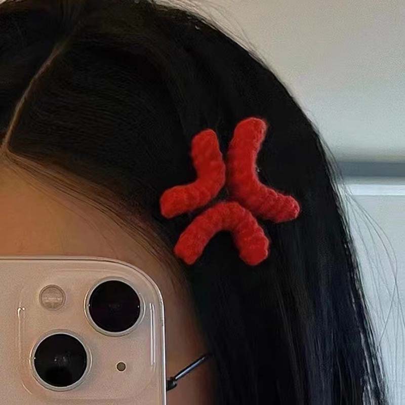 Y2K Tech Accessories - 1pc New Angry Hair Clip Novelty