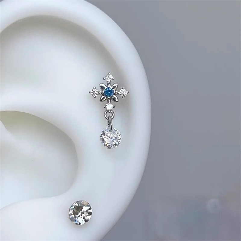 1pcs Quality Shiny Cross Blue  - đánh giá và giá Y2K Tech Accessories