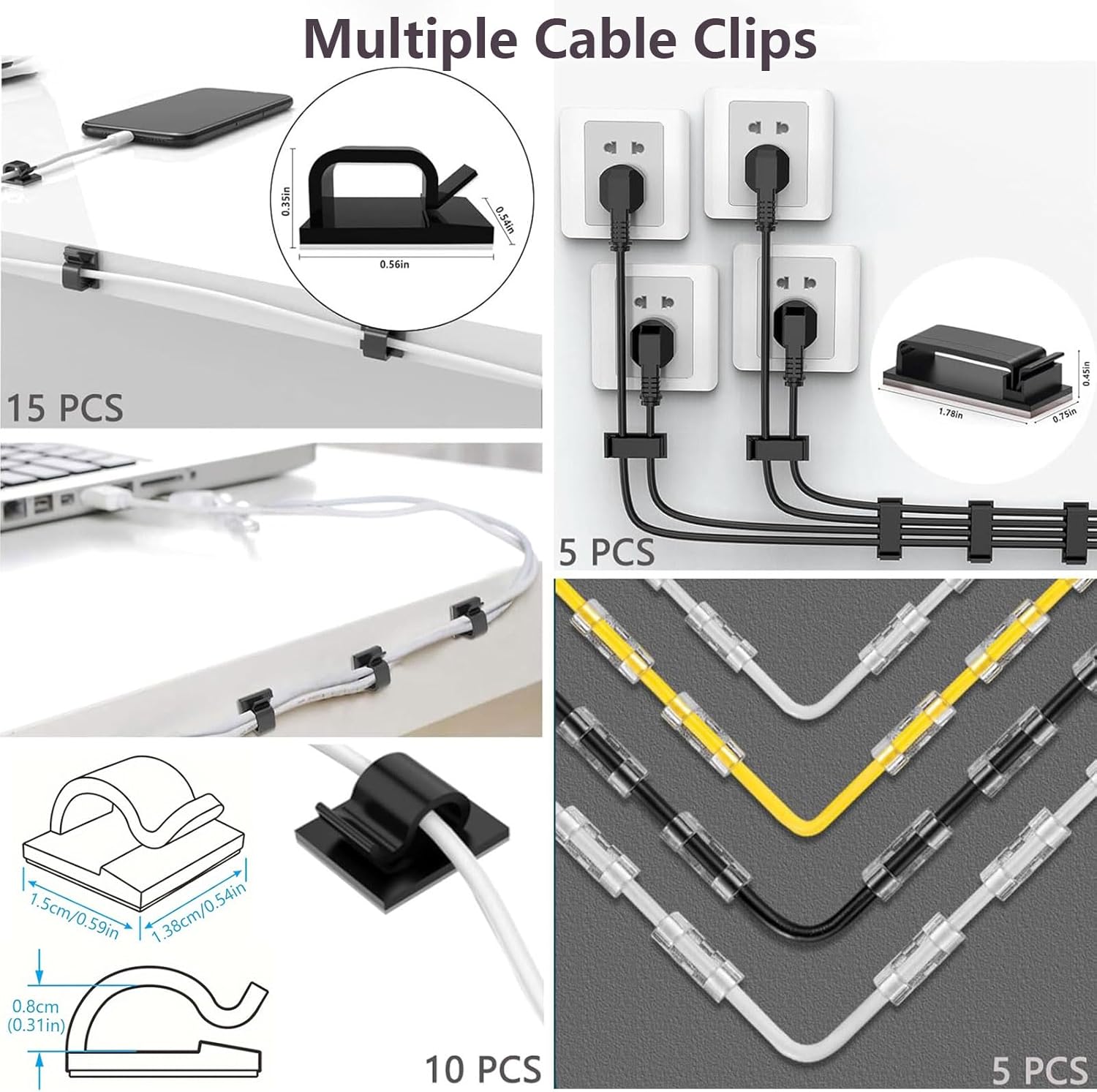 327 PCS Cable Management Kit - - đánh giá và giá Desk Cable Clip