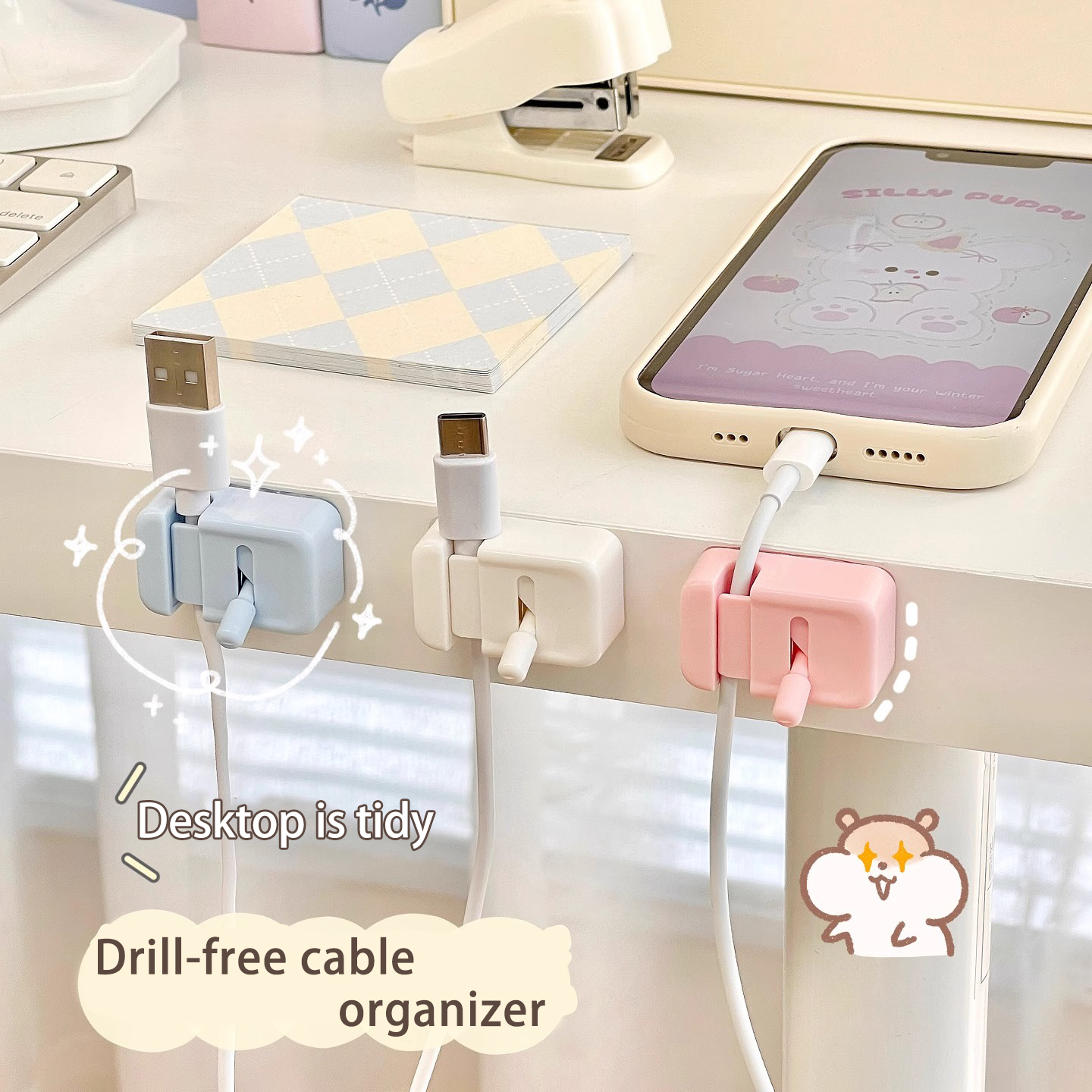 1/2/3Pcs Desk Cable Management - đánh giá và giá Desk Cable Clip