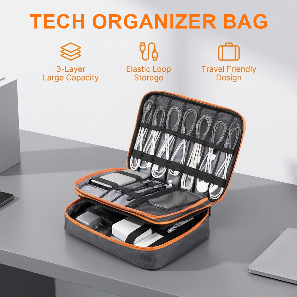 Large Capacity Tech Organizer  - đánh giá và giá Tech Accessories Travel Organizer Pouch