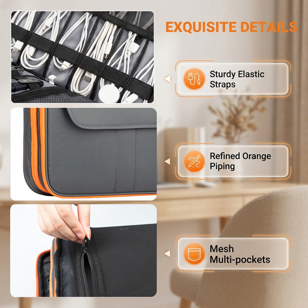 Large Capacity Tech Organizer  - đánh giá và giá Tech Accessories Travel Organizer Pouch