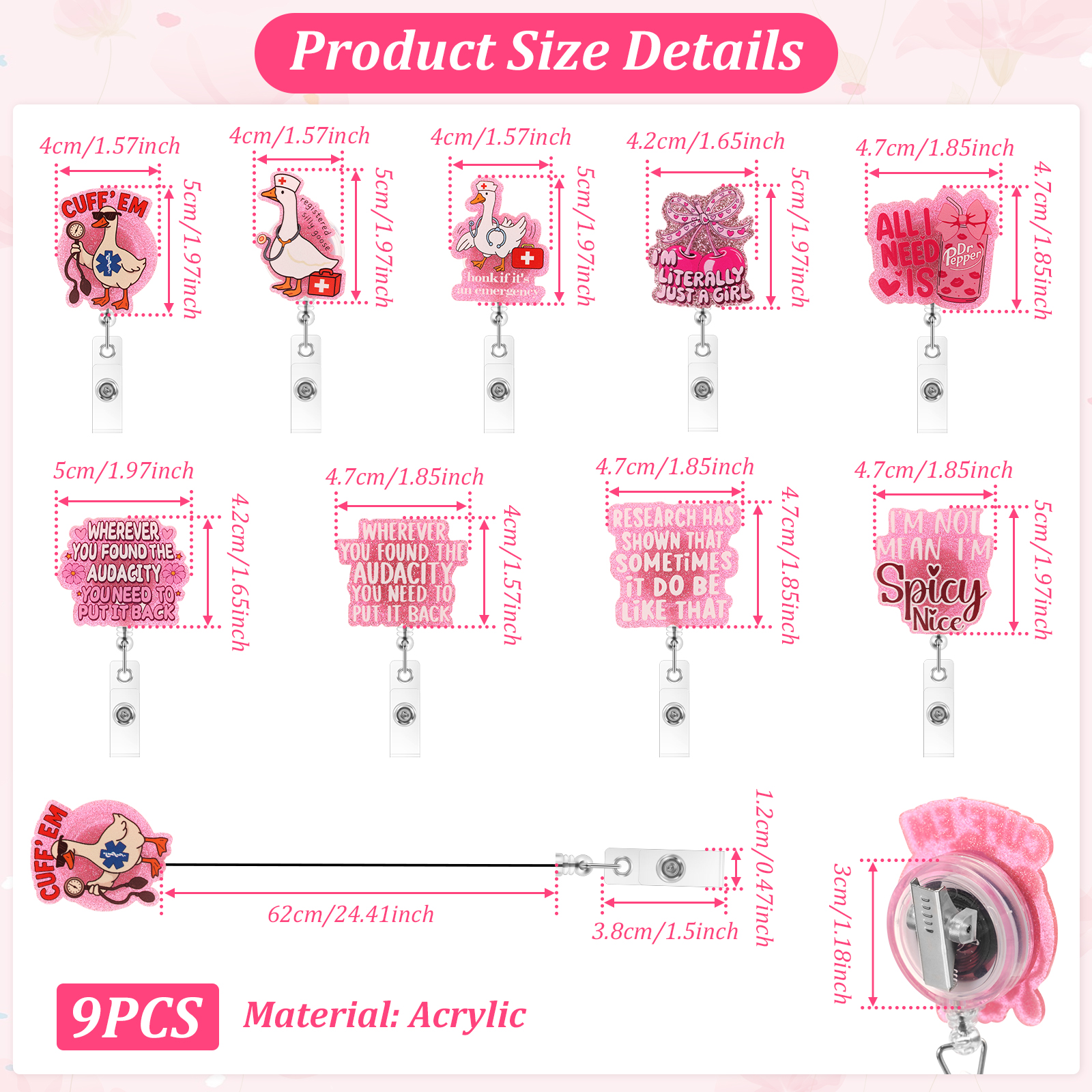 9Pcs Funny Nurse Badge Reels R - đánh giá và giá Xray Tech Accessories