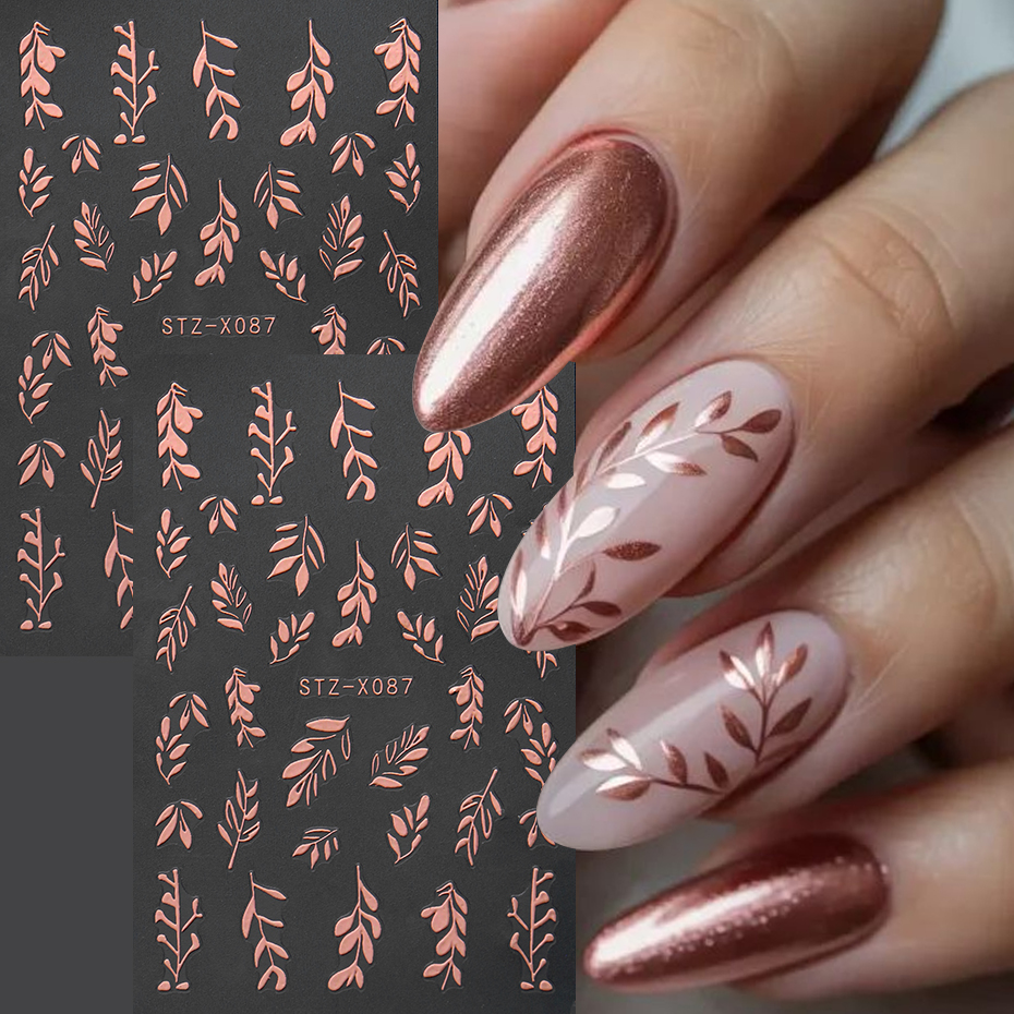 2 pcs Rose Golden Leaves Nail  - đánh giá và giá Y2K Tech Accessories
