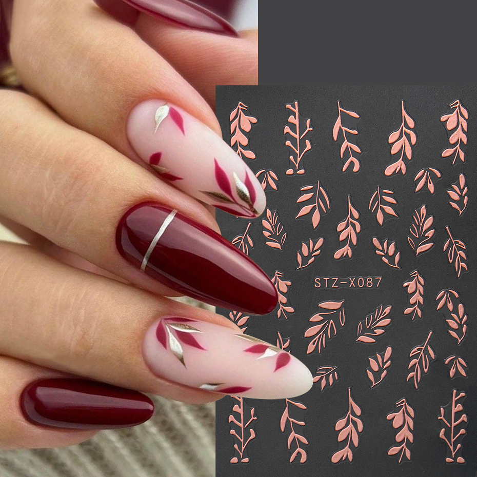 2 pcs Rose Golden Leaves Nail  - đánh giá và giá Y2K Tech Accessories