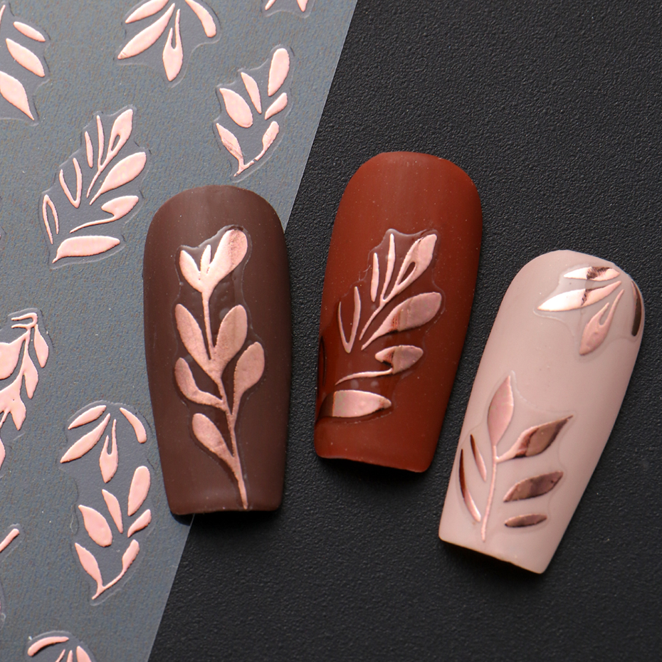2 pcs Rose Golden Leaves Nail  - đánh giá và giá Y2K Tech Accessories