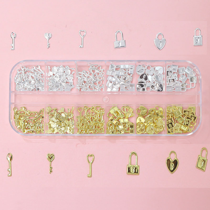 12Grids Gold/Silver 3D Nail Ar - đánh giá và giá Y2K Tech Accessories