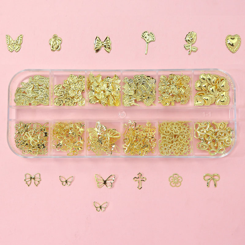 12Grids Gold/Silver 3D Nail Ar - đánh giá và giá Y2K Tech Accessories