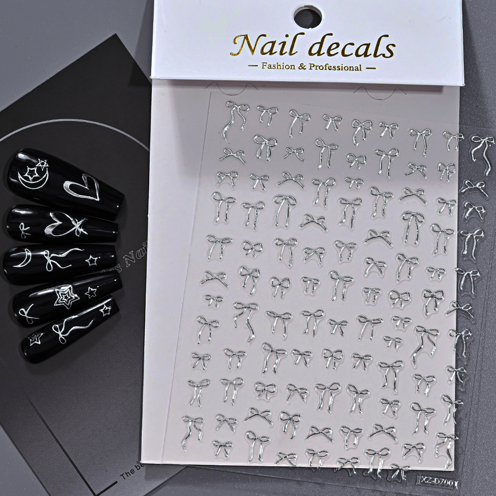 1Pcs 3D Metal Silver Bowknot N - đánh giá và giá Y2K Tech Accessories